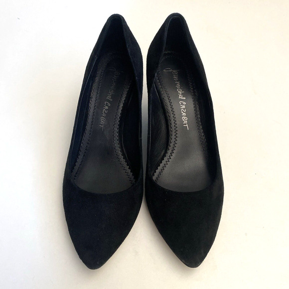 Jean-Michel Cazabat Penny Suede Wedge Heel Pump Point Toe Black 38 - Picture 4 of 7